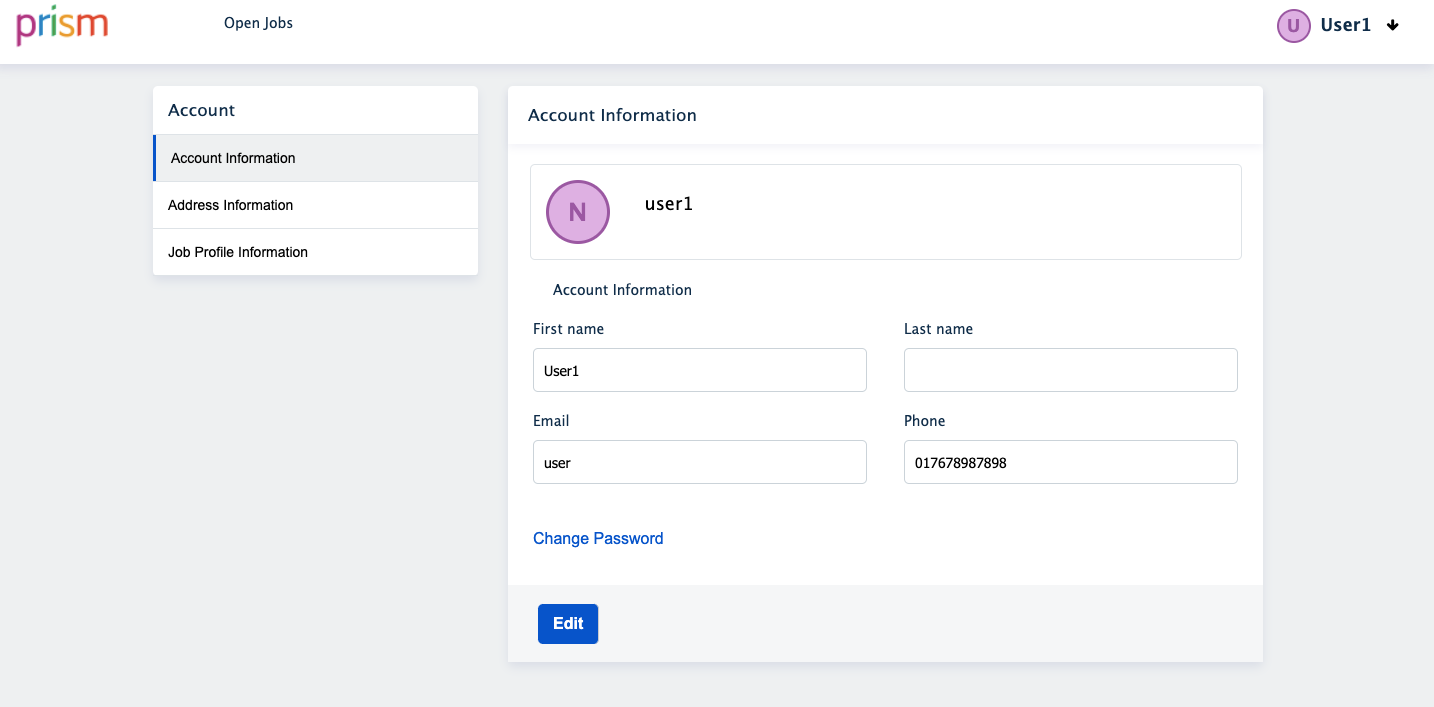 All the account information